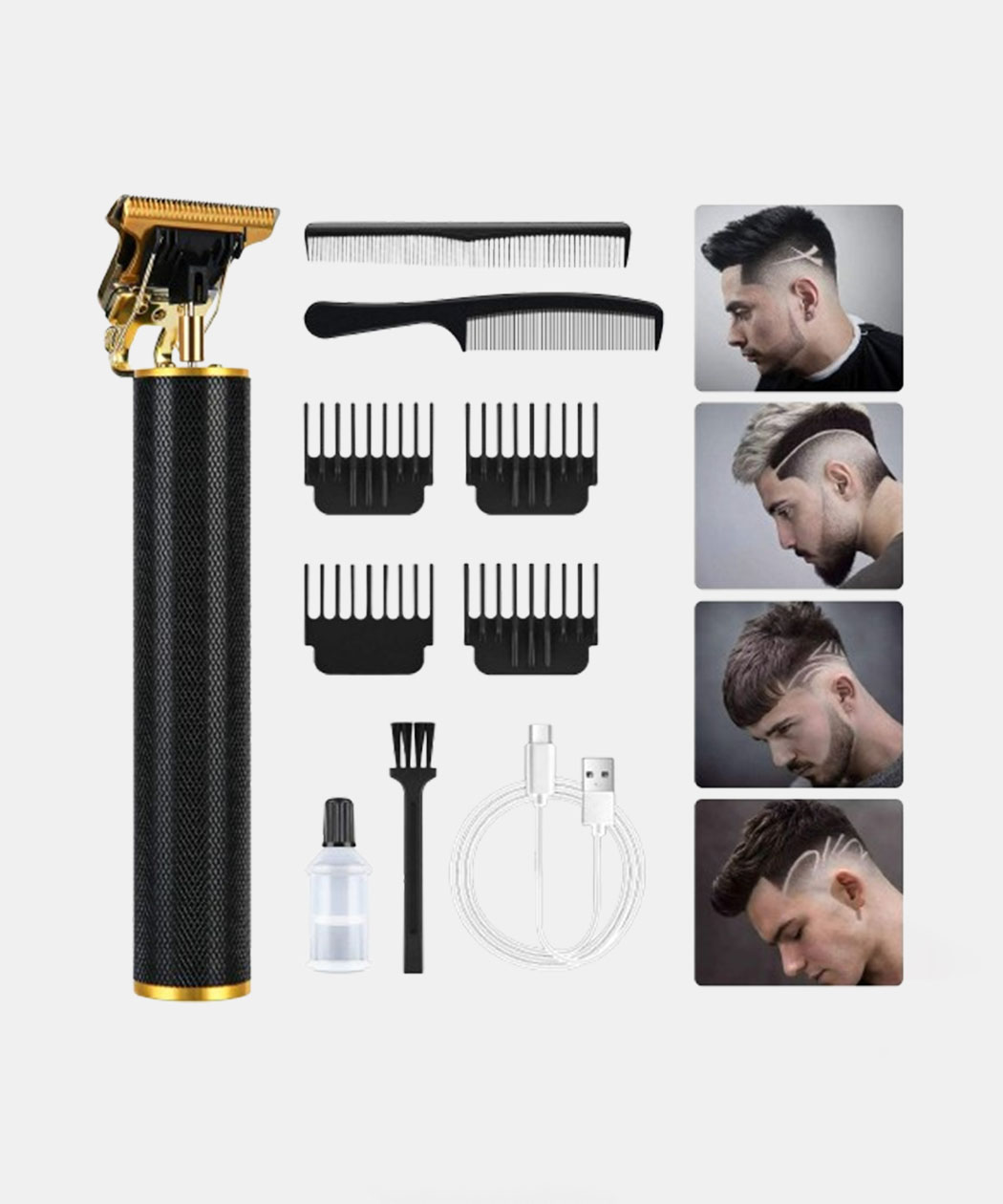 BEUGO Cordless Hair Clippers for Men - Electric Beard Trimmer Set